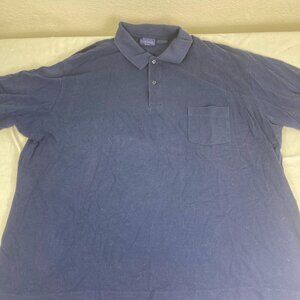 Basic Editions Men’s Polo Shirt 4X Big & Tall Blue Short Sleeve Pocket